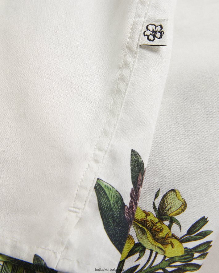 être Ted Baker Hommes gort - chemise à manches courtes à imprimé botanique écru FR8J421614 vêtements