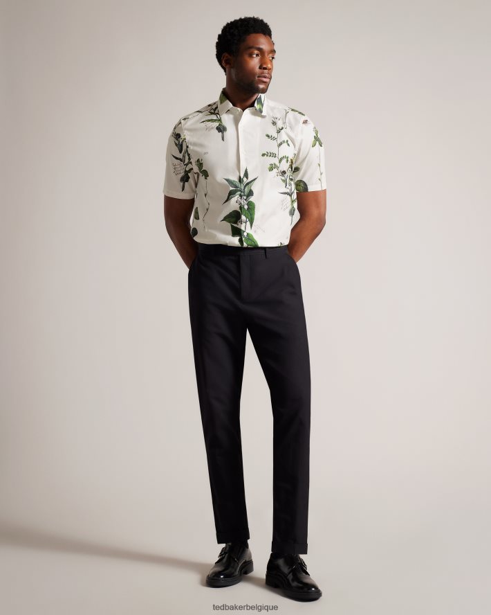 être Ted Baker Hommes gort - chemise à manches courtes à imprimé botanique écru FR8J421614 vêtements