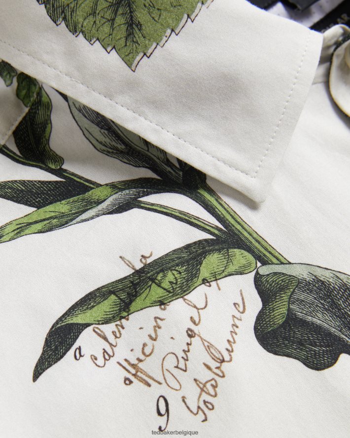 être Ted Baker Hommes gort - chemise à manches courtes à imprimé botanique écru FR8J421614 vêtements