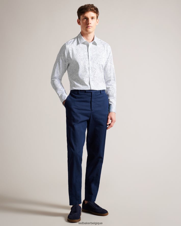 être Ted Baker Hommes neale - chemise à manches longues et imprimé floral blanc FR8J421603 vêtements