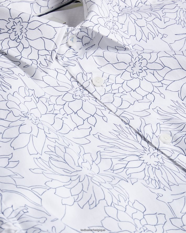être Ted Baker Hommes neale - chemise à manches longues et imprimé floral blanc FR8J421603 vêtements
