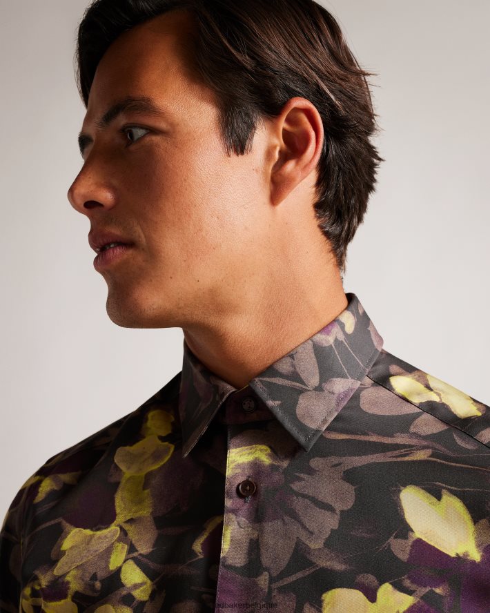 être Ted Baker Hommes slesho - chemise à manches courtes à imprimé aquarelle multicolore FR8J421259 vêtements