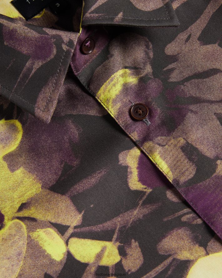 être Ted Baker Hommes slesho - chemise à manches courtes à imprimé aquarelle multicolore FR8J421259 vêtements