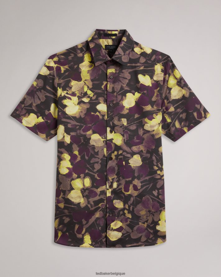 être Ted Baker Hommes slesho - chemise à manches courtes à imprimé aquarelle multicolore FR8J421259 vêtements