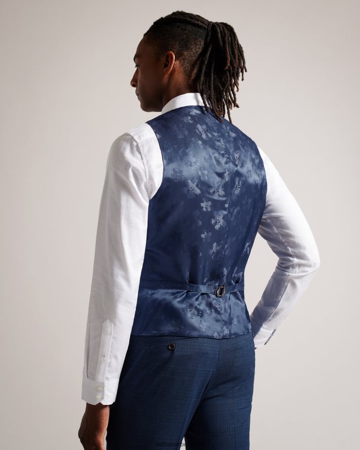 être Ted Baker Hommes gilet à carreaux bleu marine drydenw marine FR8J421585 vêtements