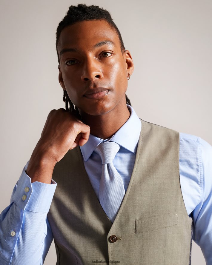 être Ted Baker Hommes gilet en peau de requin en laine alconaw naturel FR8J421615 vêtements