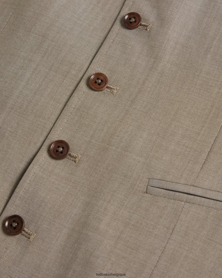 être Ted Baker Hommes gilet en peau de requin en laine alconaw naturel FR8J421615 vêtements