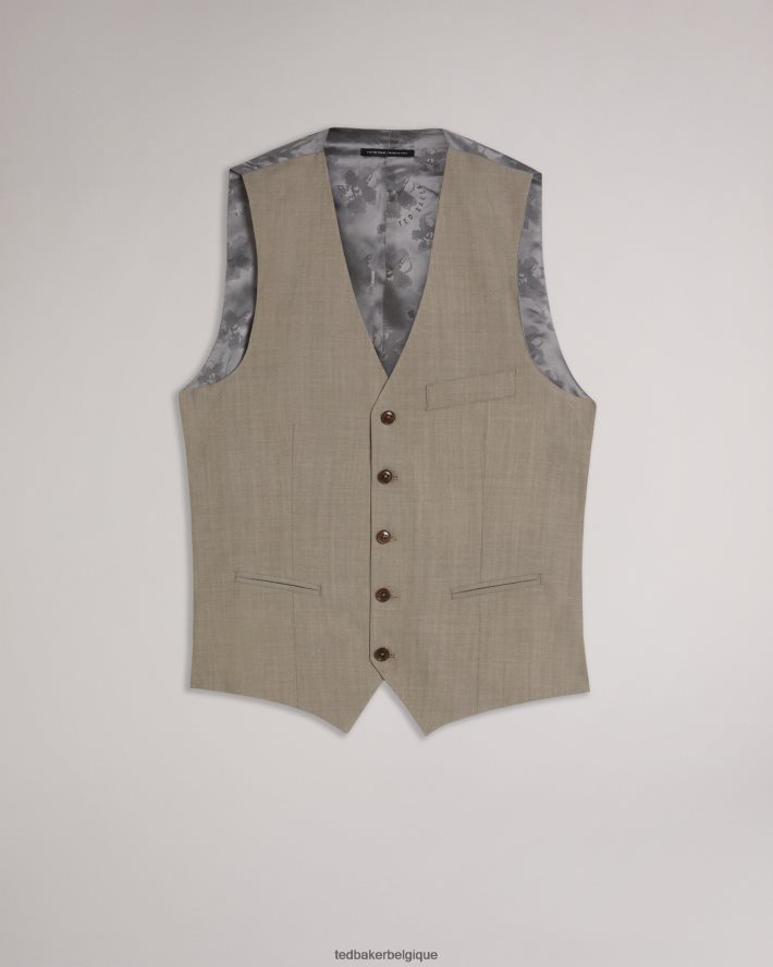 être Ted Baker Hommes gilet en peau de requin en laine alconaw naturel FR8J421615 vêtements