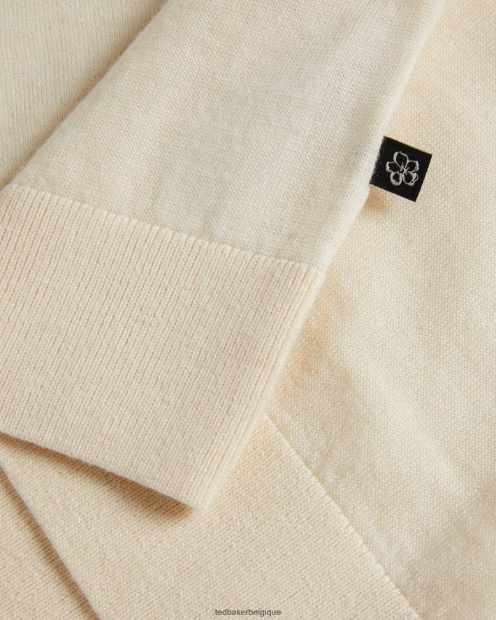 être Ted Baker Hommes Polo à manches courtes et bordure rayée Pierrot blanc FR8J421301 vêtements