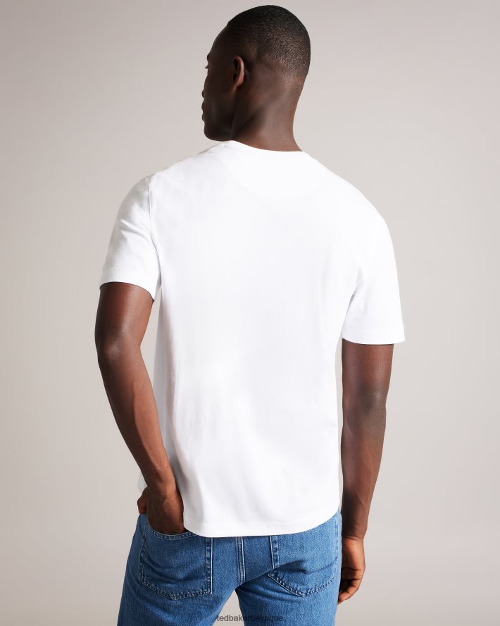 être Ted Baker Hommes Tywinn - T-shirt uni coupe classique à manches courtes blanc FR8J421314 vêtements