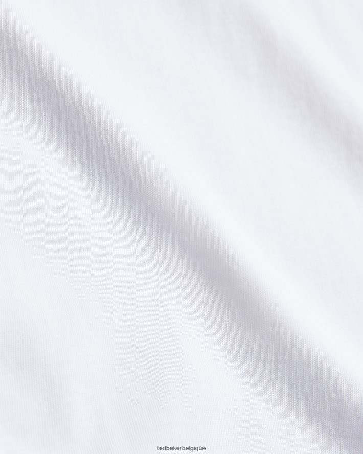 être Ted Baker Hommes Tywinn - T-shirt uni coupe classique à manches courtes blanc FR8J421314 vêtements