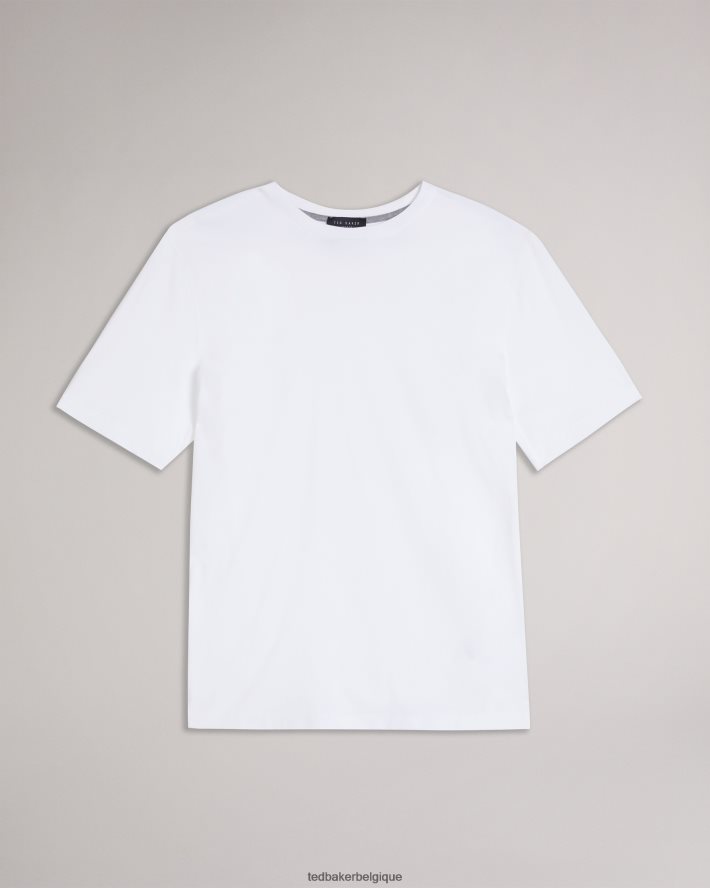 être Ted Baker Hommes Tywinn - T-shirt uni coupe classique à manches courtes blanc FR8J421314 vêtements