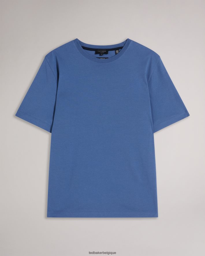 être Ted Baker Hommes Tywinn - T-shirt uni coupe classique à manches courtes bleu FR8J421531 vêtements