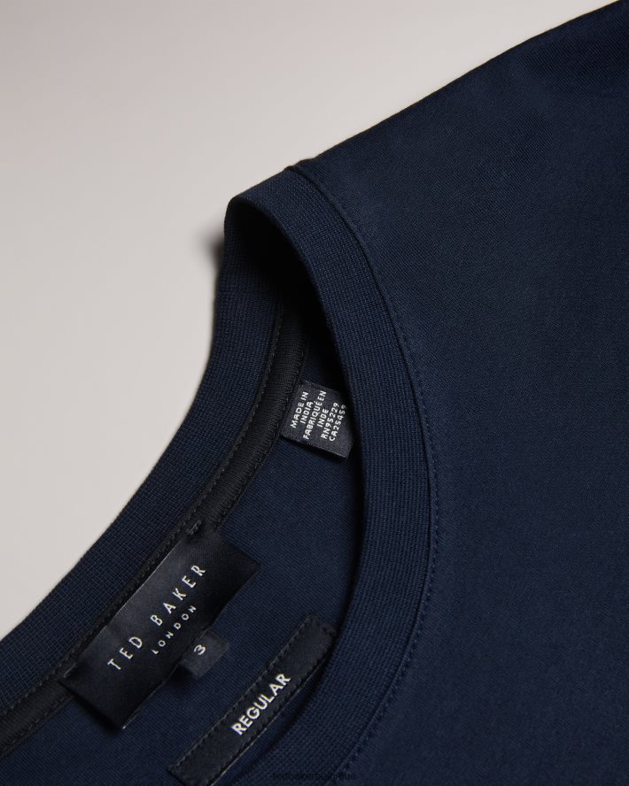 être Ted Baker Hommes Tywinn - T-shirt uni coupe classique à manches courtes marine FR8J421561 vêtements