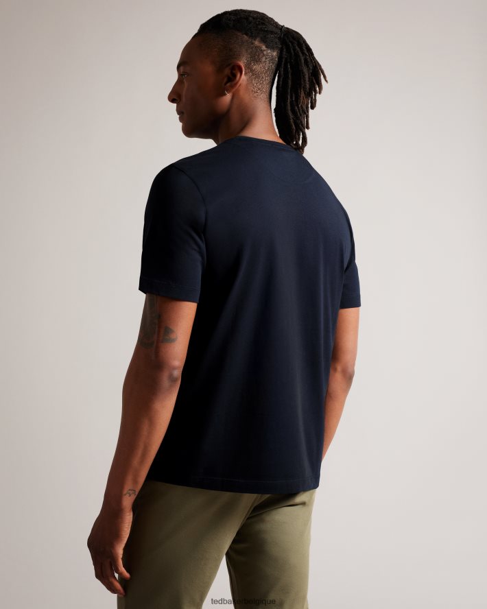 être Ted Baker Hommes Tywinn - T-shirt uni coupe classique à manches courtes marine FR8J421561 vêtements