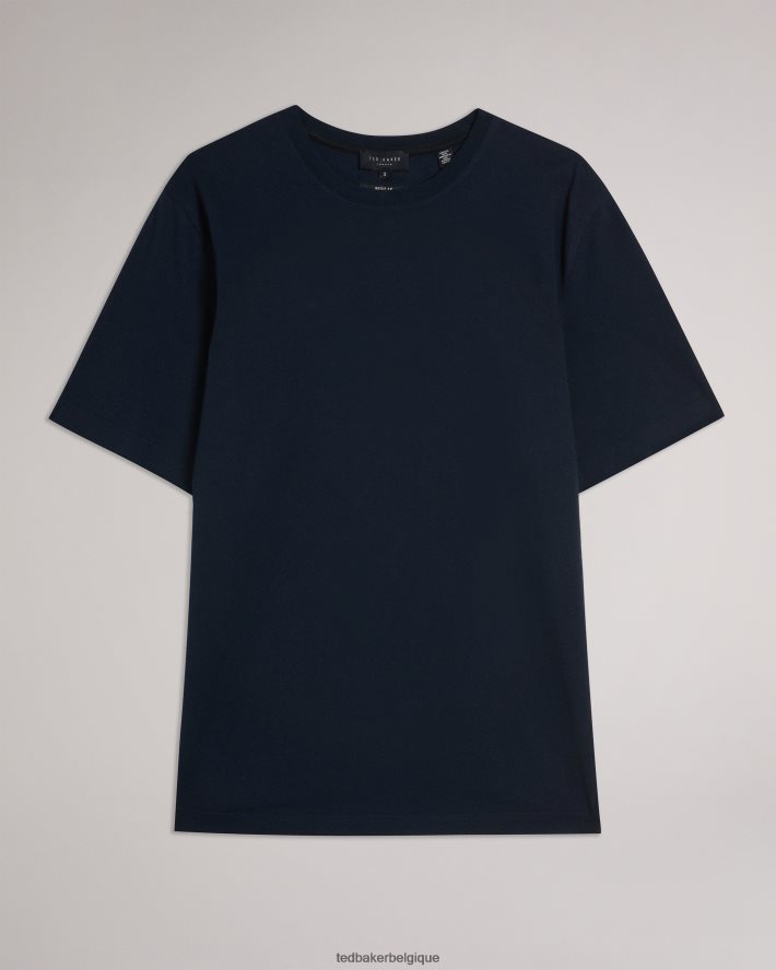 être Ted Baker Hommes Tywinn - T-shirt uni coupe classique à manches courtes marine FR8J421561 vêtements