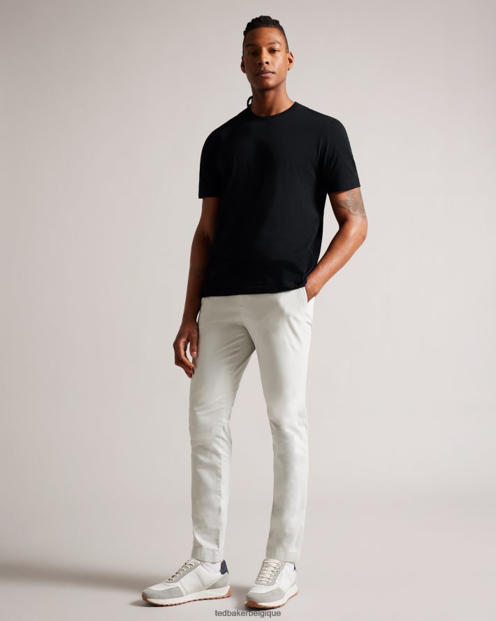 être Ted Baker Hommes Tywinn - T-shirt uni coupe classique à manches courtes noir FR8J421513 vêtements