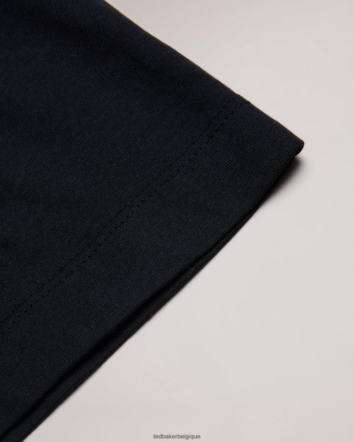 être Ted Baker Hommes Tywinn - T-shirt uni coupe classique à manches courtes noir FR8J421513 vêtements