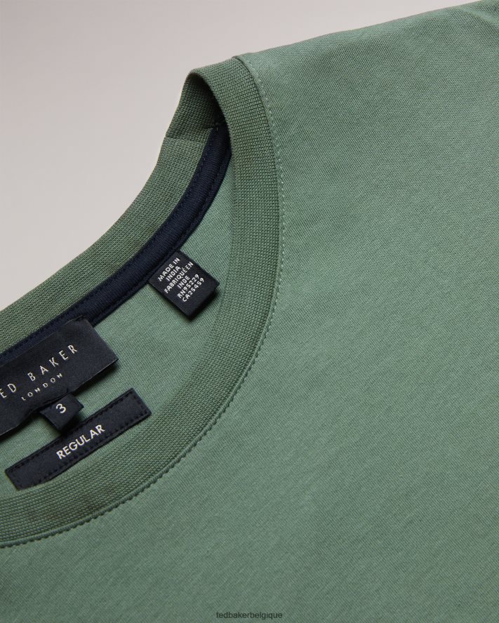 être Ted Baker Hommes Tywinn - T-shirt uni coupe classique à manches courtes vert moyen FR8J421311 vêtements