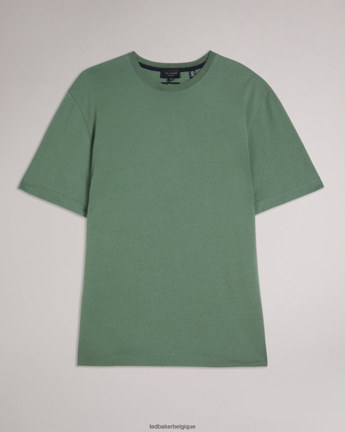 être Ted Baker Hommes Tywinn - T-shirt uni coupe classique à manches courtes vert moyen FR8J421311 vêtements