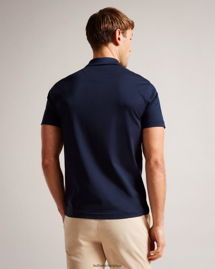 être Ted Baker Hommes Zeiter - Polo coupe slim à manches courtes marine FR8J421358 vêtements