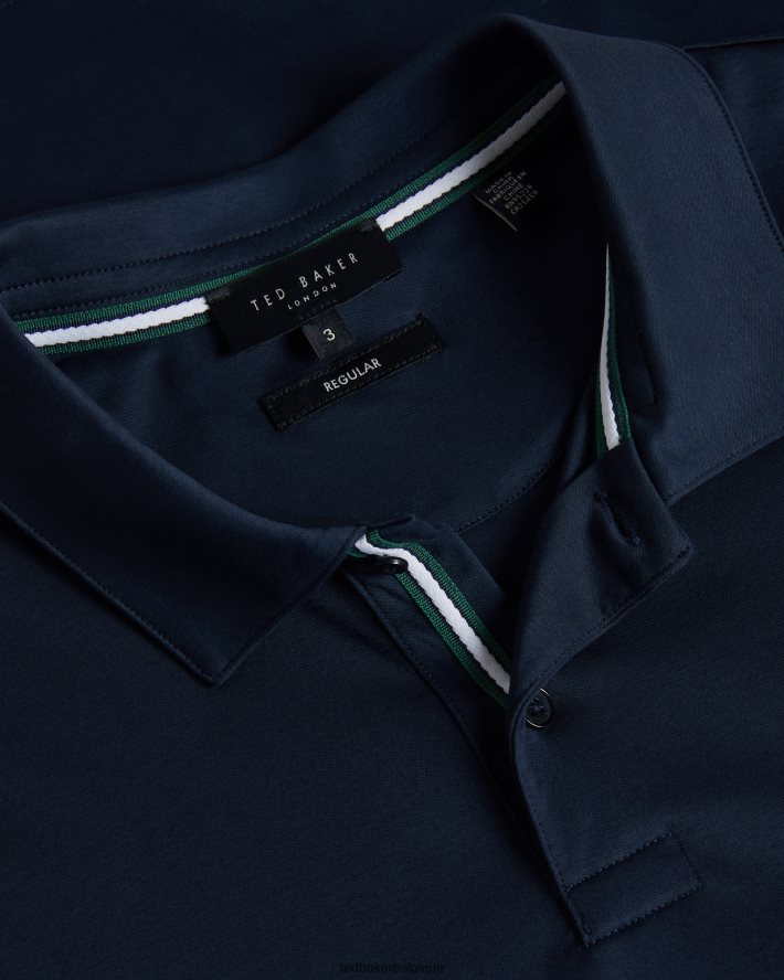 être Ted Baker Hommes Zeiter - Polo coupe slim à manches courtes marine FR8J421358 vêtements