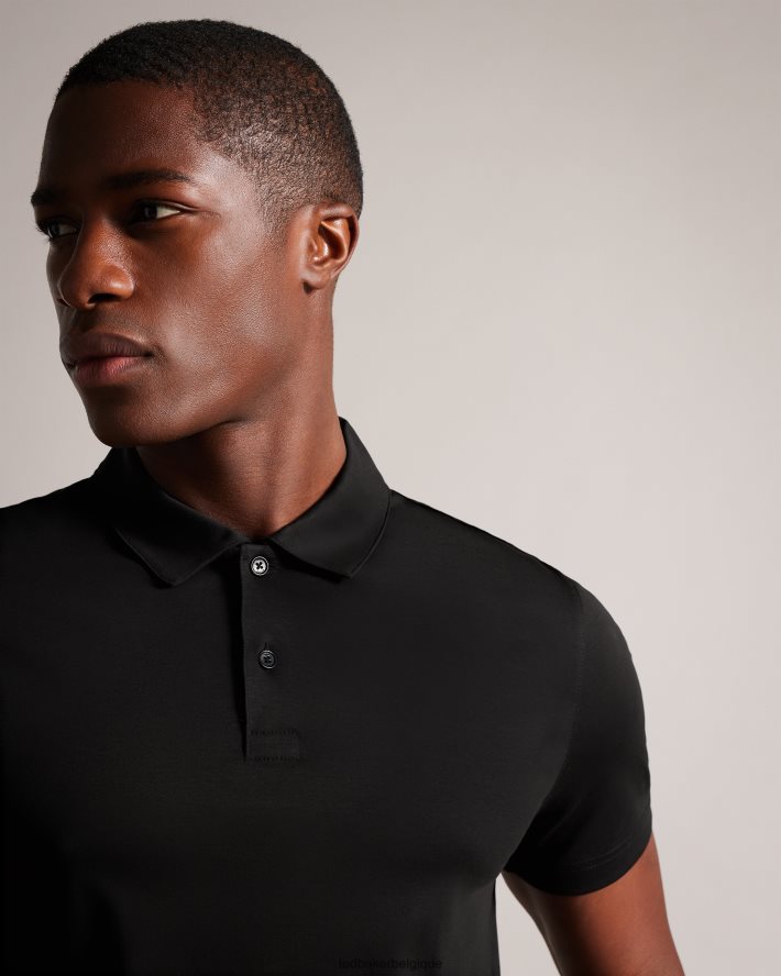 être Ted Baker Hommes Zeiter - Polo coupe slim à manches courtes noir FR8J421329 vêtements