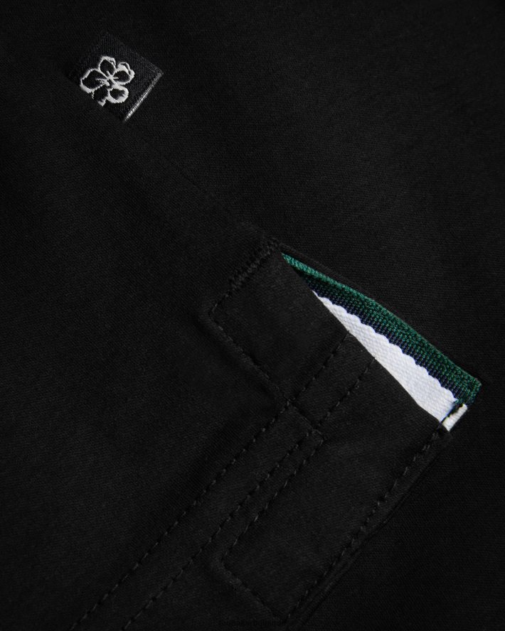 être Ted Baker Hommes Zeiter - Polo coupe slim à manches courtes noir FR8J421329 vêtements