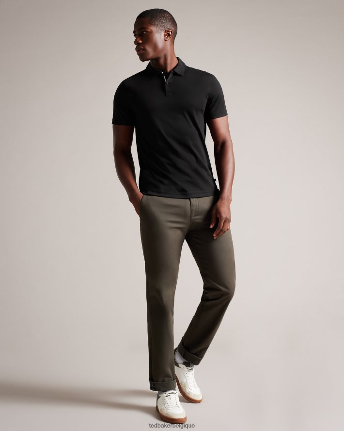 être Ted Baker Hommes Zeiter - Polo coupe slim à manches courtes noir FR8J421329 vêtements