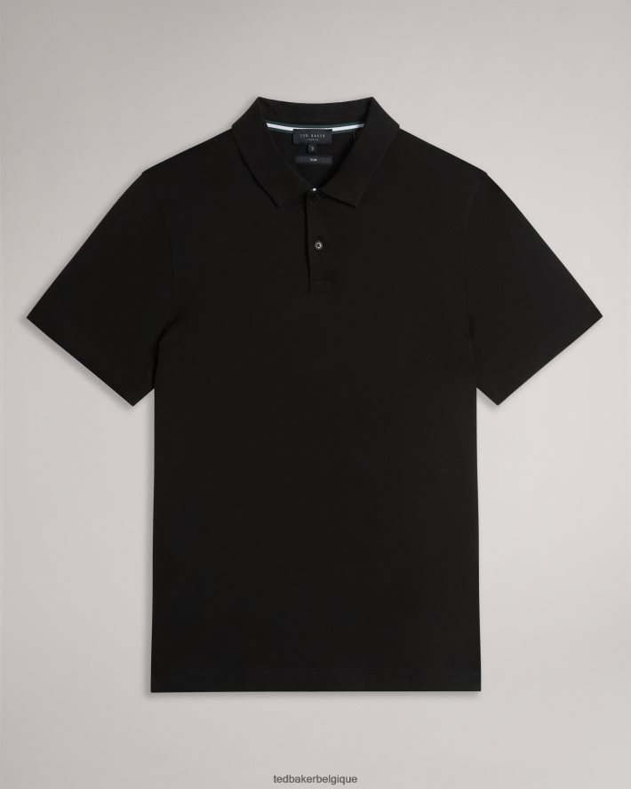 être Ted Baker Hommes Zeiter - Polo coupe slim à manches courtes noir FR8J421329 vêtements