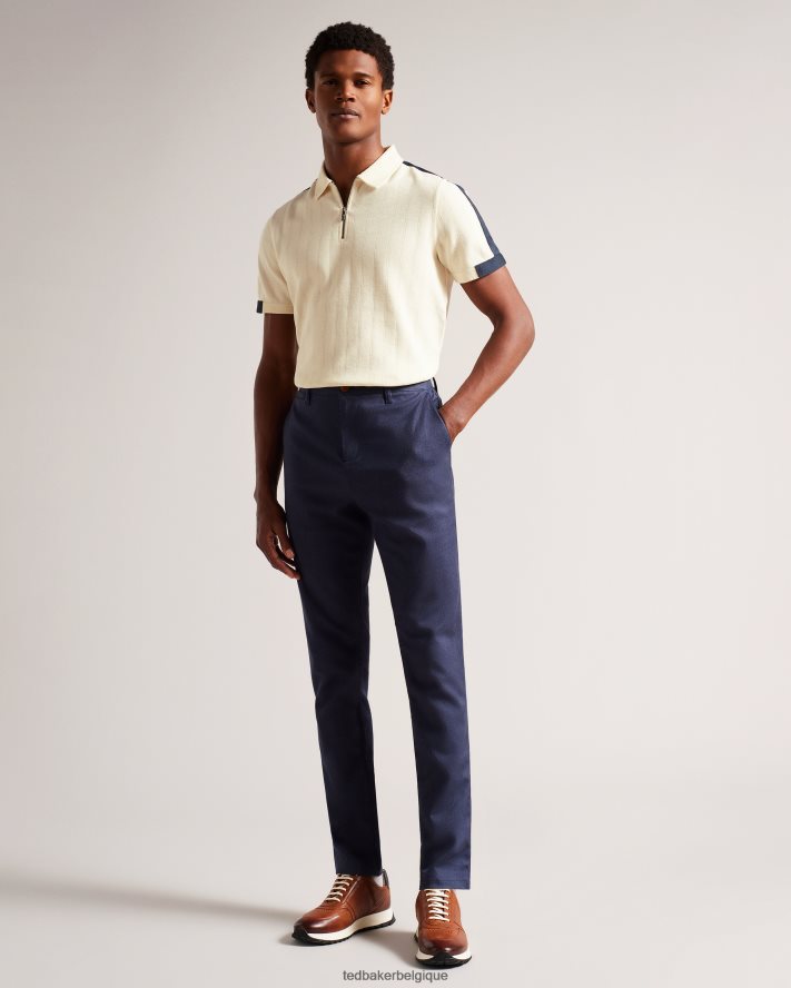 être Ted Baker Hommes abloom polo à manches courtes avec zip naturel FR8J421272 vêtements
