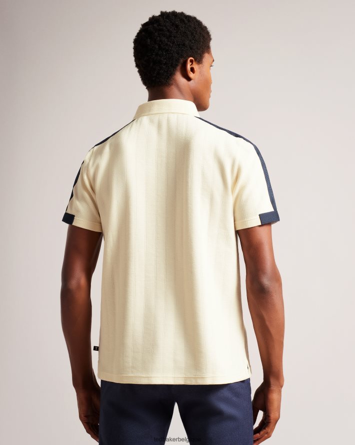 être Ted Baker Hommes abloom polo à manches courtes avec zip naturel FR8J421272 vêtements