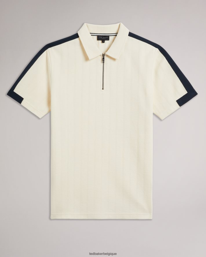 être Ted Baker Hommes abloom polo à manches courtes avec zip naturel FR8J421272 vêtements