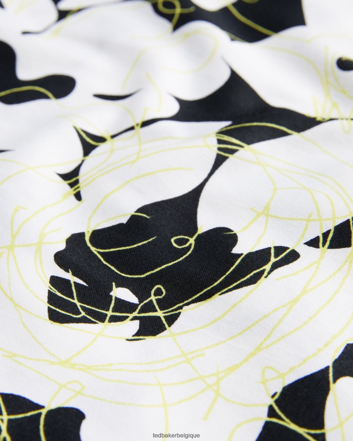 être Ted Baker Hommes altun - chemise à manches courtes et imprimé floral jaune clair FR8J421257 vêtements