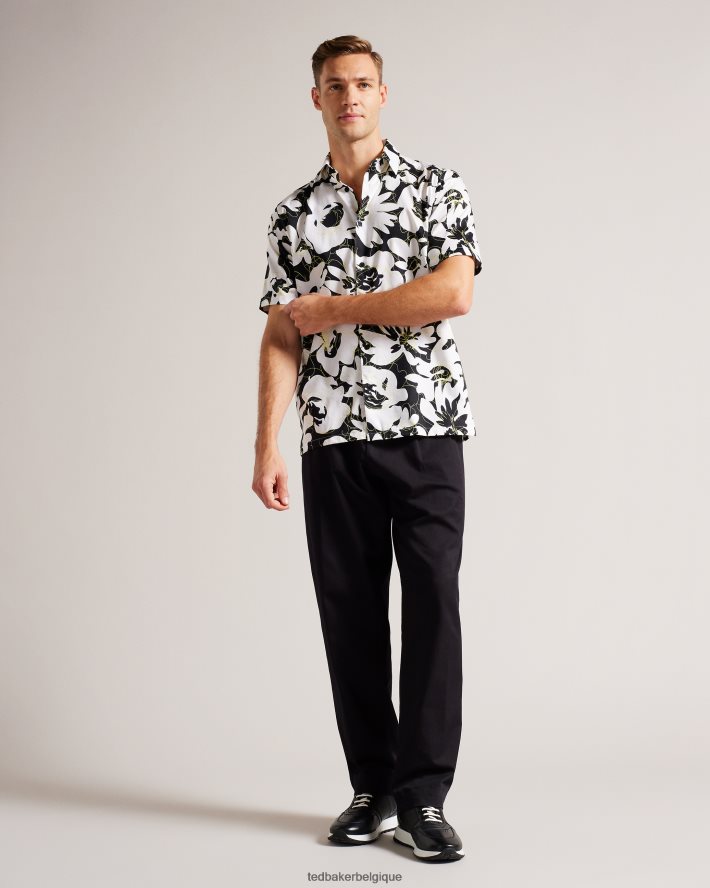 être Ted Baker Hommes altun - chemise à manches courtes et imprimé floral jaune clair FR8J421257 vêtements