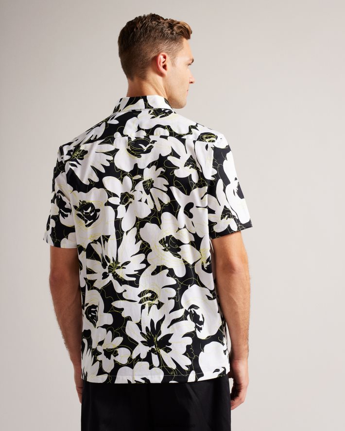 être Ted Baker Hommes altun - chemise à manches courtes et imprimé floral jaune clair FR8J421257 vêtements