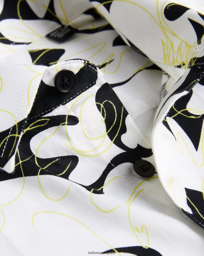 être Ted Baker Hommes altun - chemise à manches courtes et imprimé floral jaune clair FR8J421257 vêtements