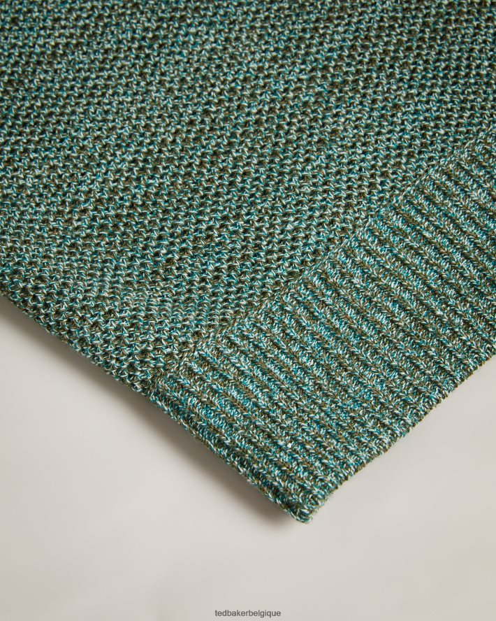 être Ted Baker Hommes blossam - polo zippé à manches courtes olive FR8J421558 vêtements