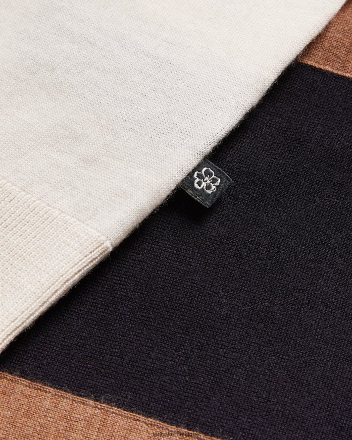 être Ted Baker Hommes larbrot polo à manches courtes et col zippé bleu marine foncé FR8J421349 vêtements