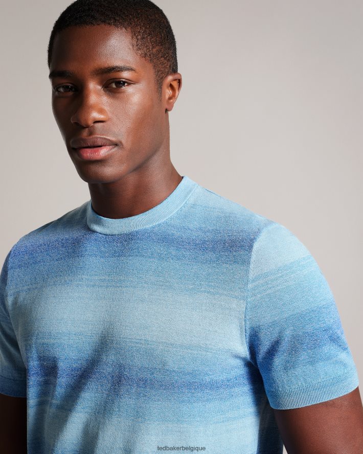 être Ted Baker Hommes notte - t-shirt à manches courtes et rayures ombrées bleu foncé FR8J421299 vêtements