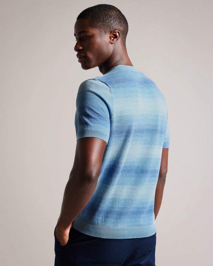 être Ted Baker Hommes notte - t-shirt à manches courtes et rayures ombrées bleu foncé FR8J421299 vêtements