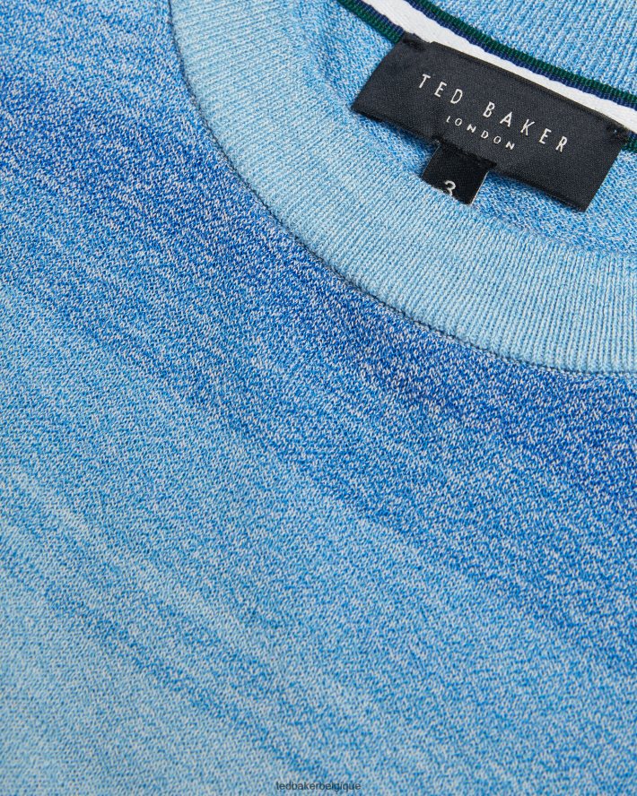 être Ted Baker Hommes notte - t-shirt à manches courtes et rayures ombrées bleu foncé FR8J421299 vêtements