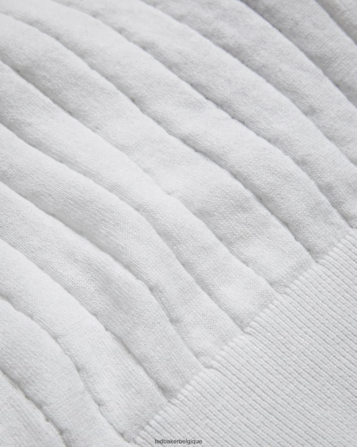 être Ted Baker Hommes polo botanique à manches courtes et col ouvert blanc FR8J421465 vêtements