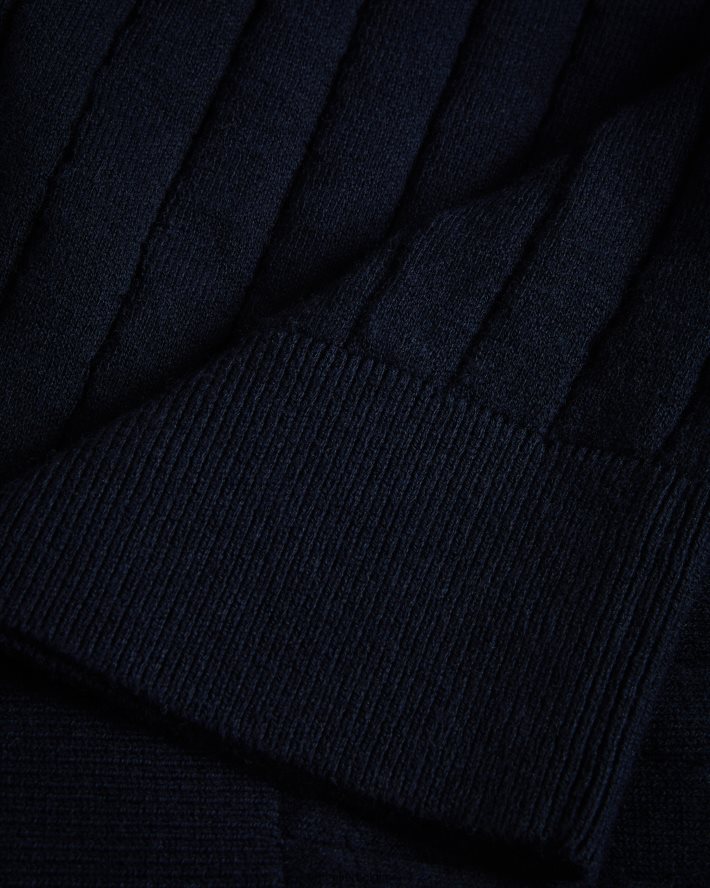 être Ted Baker Hommes polo botanique à manches courtes et col ouvert marine FR8J421514 vêtements