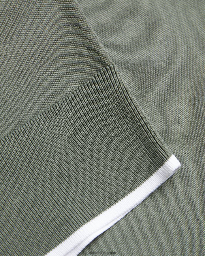 être Ted Baker Hommes polo en rayonne à manches courtes Stortfo kaki FR8J421327 vêtements