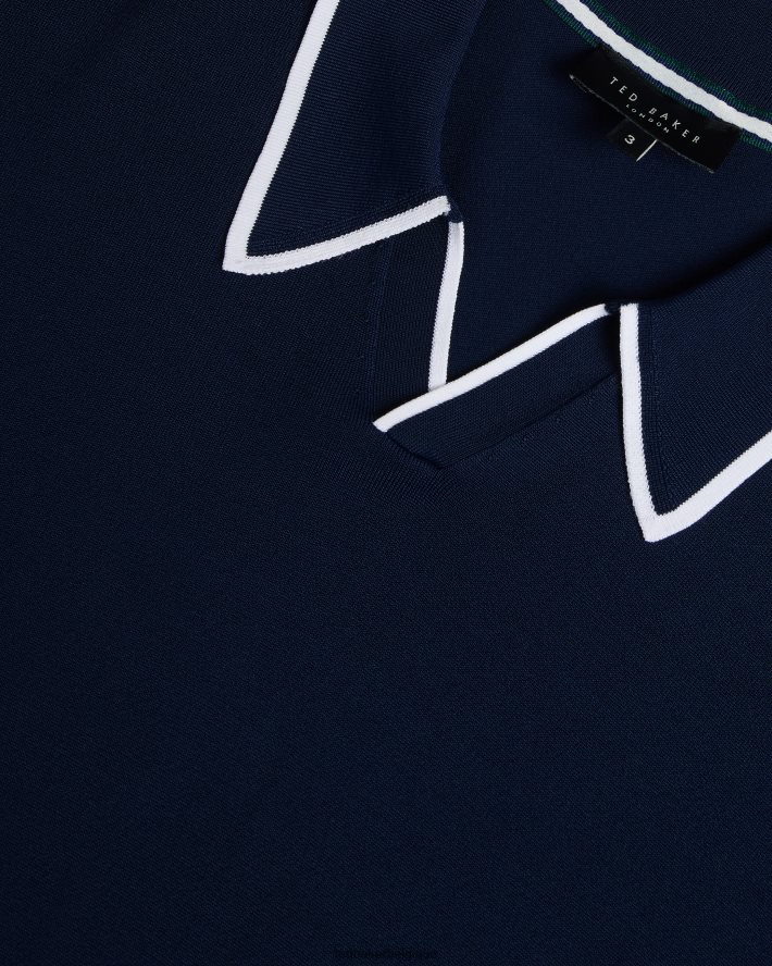 être Ted Baker Hommes polo en rayonne à manches courtes Stortfo marine FR8J421373 vêtements