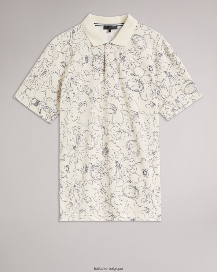 être Ted Baker Hommes polo imprimé coupe classique à manches courtes holler naturel FR8J421235 vêtements
