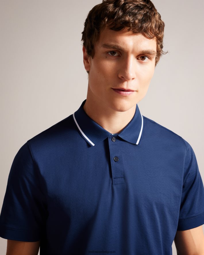 être Ted Baker Hommes polo à manches courtes allard bleu marine FR8J421274 vêtements