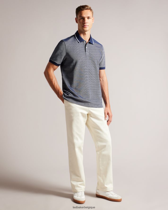 être Ted Baker Hommes polo rayé à manches courtes ellerby marine FR8J421341 vêtements