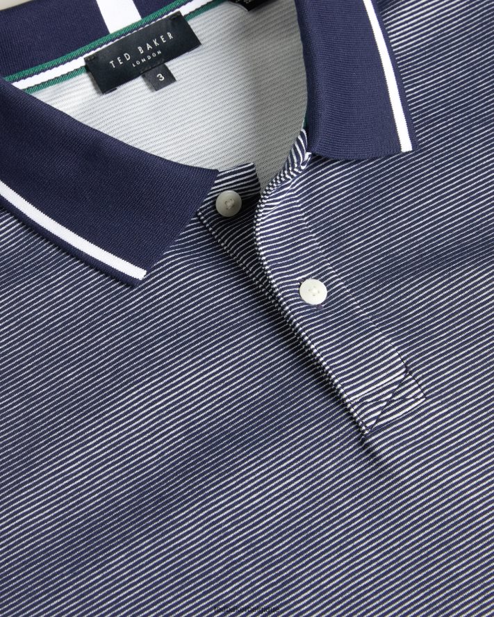 être Ted Baker Hommes polo rayé à manches courtes ellerby marine FR8J421341 vêtements